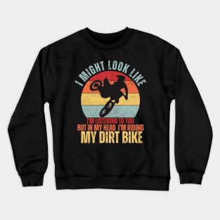 cool retro dirt biker motocross Crewneck Sweatshirt